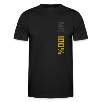 Mr. 100% perfectionism - Men's Functional T-Shirt - black - Front - AI Model Male 178 dark (178cm)