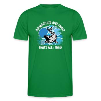 Acuario Acuaristas Peces Peces ornamentales Acuarios - Camiseta funcional para hombres - verde  - delante - AI Model Male 178 dark (178cm)