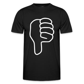 Emoji Daumen runter Skizze schwarz - Männer Funktions-T-Shirt - Schwarz - Vorne - AI Model Male 178 dark (178cm)