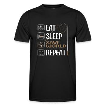 Super Math Teacher Saves the World - Men's Functional T-Shirt - black - Front - AI Model Male 178 dark (178cm)