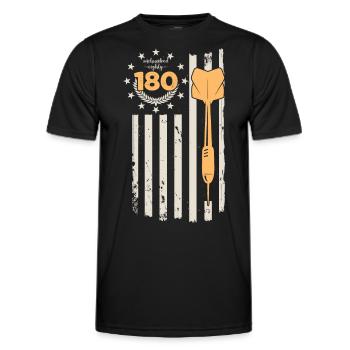 Retro Dart Motifs & Vintage Dartboard 180 Dart - Men's Functional T-Shirt - black - Front - AI Model Male 178 dark (178cm)