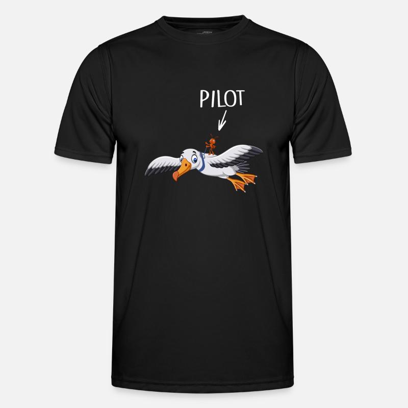 Pilot fliegt Flugzeug Bruchpilot - Männer Funktions-T-Shirt - Schwarz