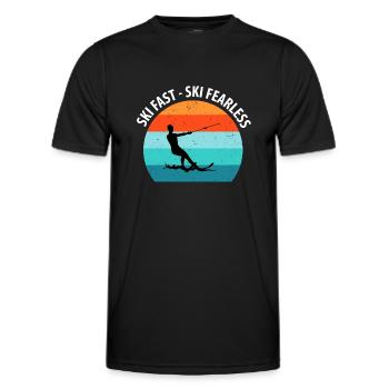 Ski nautique, ski nautique, skieurs nautiques - T-shirt sport Homme - noir - Devant - AI Model Male 178 dark (178cm)