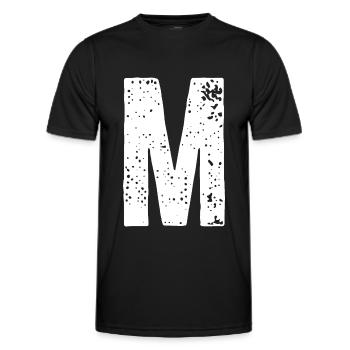 M-Buchstabe - Männer Funktions-T-Shirt - Schwarz - Vorne - AI Model Male 178 dark (178cm)