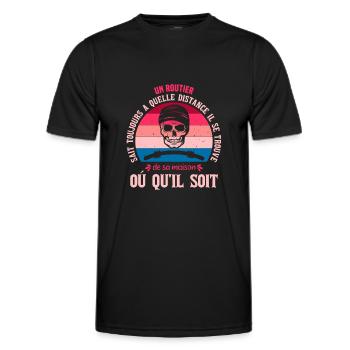 Humor Road gift idea, truck driver - Men's Functional T-Shirt - black - Front - AI Model Male 178 dark (178cm)