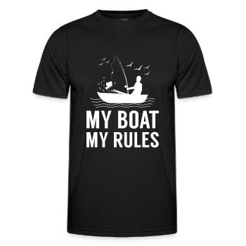 Mon bateau Mes règles - T-shirt sport Homme - noir - Devant - AI Model Male 178 dark (178cm)