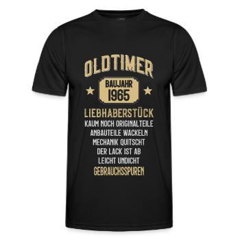 LUSTIG OLDTIMER 1965 LIEBHABERSTÜCK 61. GEBURTSTAG - Männer Funktions-T-Shirt - Schwarz - Vorne - AI Model Male 178 dark (178cm)