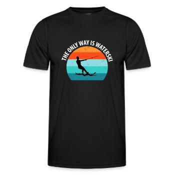 Ski nautique, ski nautique, skieurs nautiques - T-shirt sport Homme - noir - Devant - AI Model Male 178 dark (178cm)