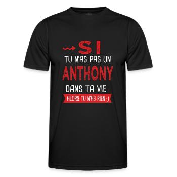 Anthony Si tu n as pas un anthony Cadeau humour - T-shirt sport Homme - noir - Devant - AI Model Male 178 dark (178cm)