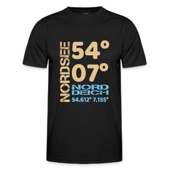 Nordsee Norddeich Coordonnées Frise orientale Nord - T-shirt sport Homme - noir - Devant - AI Model Male 178 dark (178cm)