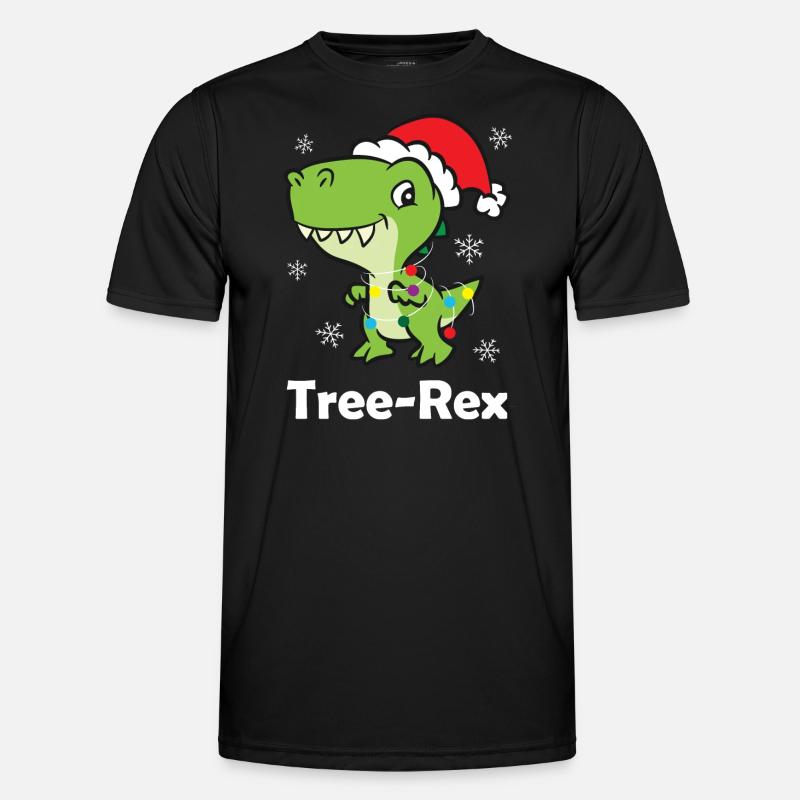 T-Rex - Tree-Rex String of Lights - Men's Functional T-Shirt - black