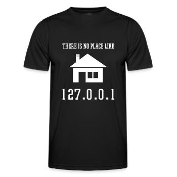 Programmierung Es gibt keinen Ort wie 127.0.0.1 - Männer Funktions-T-Shirt - Schwarz - Vorne - AI Model Male 178 dark (178cm)