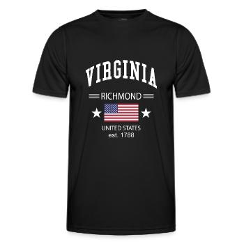 Virginia - Men's Functional T-Shirt - black - Front - AI Model Male 178 dark (178cm)
