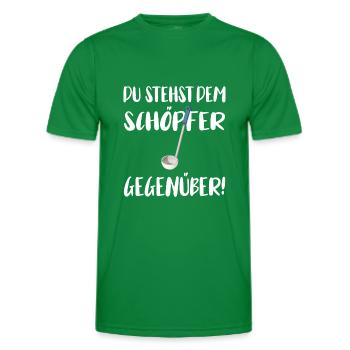 Du stehst dem Schöpfer gegenüber - Männer Funktions-T-Shirt - Kelly Green - Vorne - AI Model Male 178 dark (178cm)