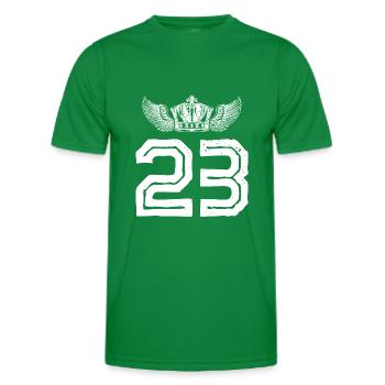 23 Number crown - Men's Functional T-Shirt - kelly green - Front - AI Model Male 178 dark (178cm)