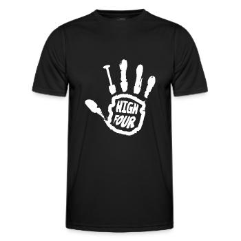 Drôle High Four Finger Amputee Missing Finger - T-shirt sport Homme - noir - Devant - AI Model Male 178 dark (178cm)