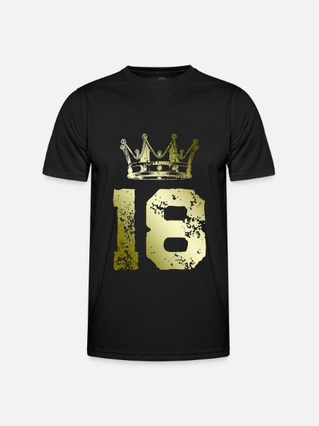 18 Zahl Krone - Männer Funktions-T-Shirt - Schwarz