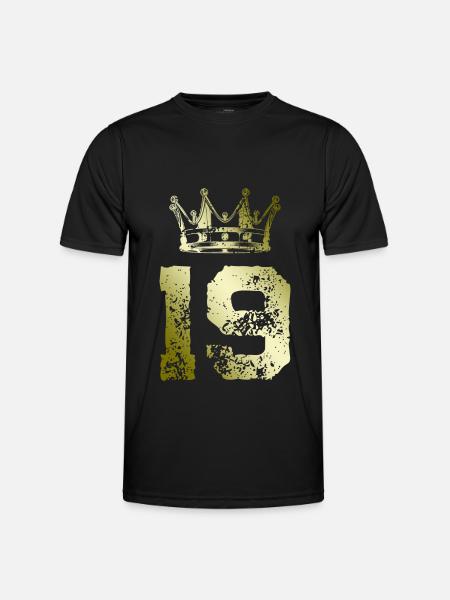 19 Couronne numérique - T-shirt sport Homme - noir