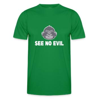 See no evil triplets partnerlook gift - Men's Functional T-Shirt - kelly green - Front - AI Model Male 178 dark (178cm)