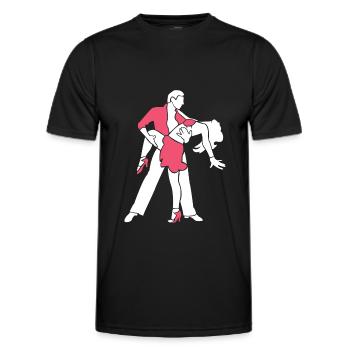 Danse Silhouette Couple Danseurs Danse romantique - T-shirt sport Homme - noir - Devant - AI Model Male 178 dark (178cm)
