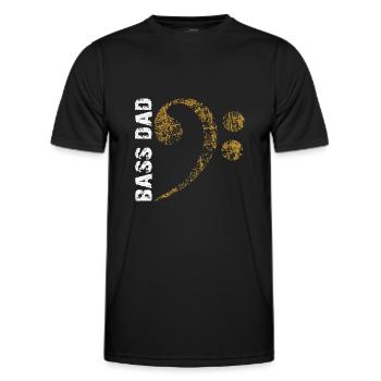 Bass Dad - Papa joue de la basse - Clé de fa - T-shirt sport Homme - noir - Devant - AI Model Male 178 dark (178cm)