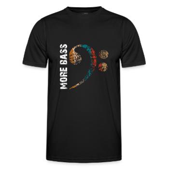 Plus de basses s’il vous plaît, grosse clé de fa - T-shirt sport Homme - noir - Devant - AI Model Male 178 dark (178cm)