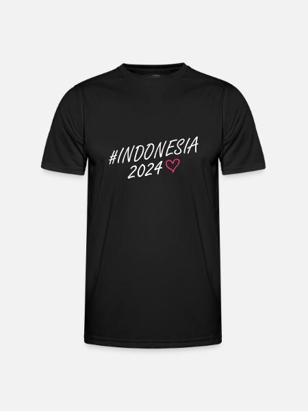 Indonesia 2024 Heart Trip - Men's Functional T-Shirt - black