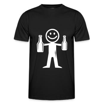 Bière Stick Figure - T-shirt sport Homme - noir - Devant - AI Model Male 178 dark (178cm)