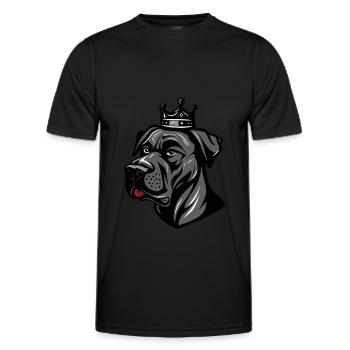Great Dane Dog Crown - Men's Functional T-Shirt - black - Front - AI Model Male 178 dark (178cm)