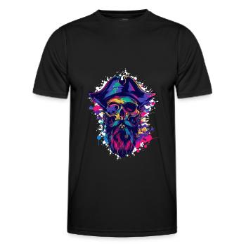 Pirate Skull - Men's Functional T-Shirt - black - Front - AI Model Male 178 dark (178cm)