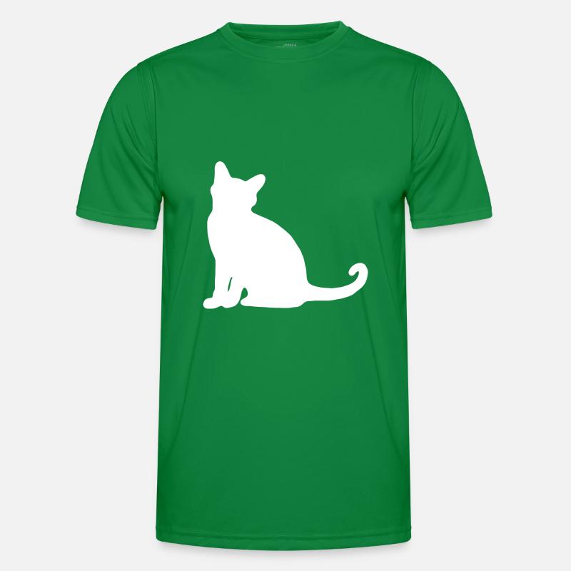 Cat Silhouette Sitting Men's Functional T-Shirt