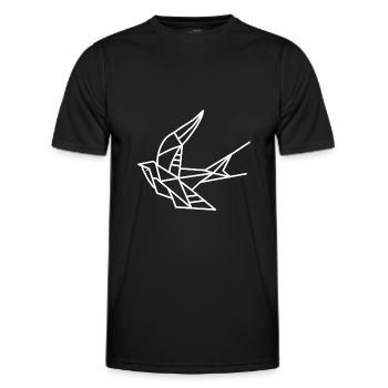 Vogel Schwalbe Geometrie - Männer Funktions-T-Shirt - Schwarz - Vorne - AI Model Male 178 dark (178cm)