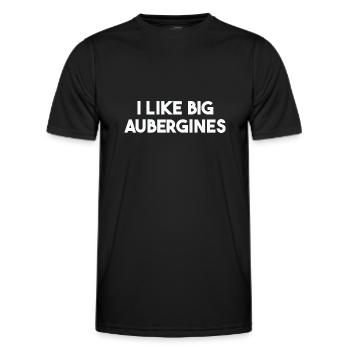 I like big aubergines - funny sexy gift idea - Men's Functional T-Shirt - black - Front - AI Model Male 178 dark (178cm)