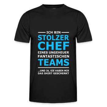 Stolzer Chef Eines Fantastischen Teams - Geschenk - Männer Funktions-T-Shirt - Schwarz - Vorne - AI Model Male 178 dark (178cm)