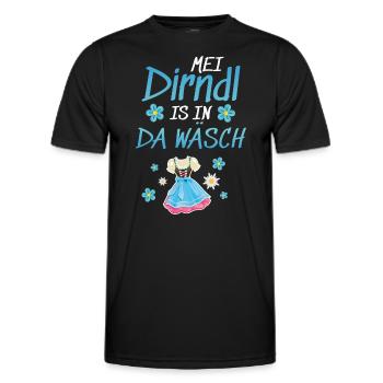 Dirndl Tracht | Mei Dirndl is in da - Männer Funktions-T-Shirt - Schwarz - Vorne - AI Model Male 178 dark (178cm)