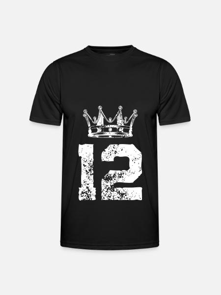 12 Zahl Krone - Männer Funktions-T-Shirt - Schwarz