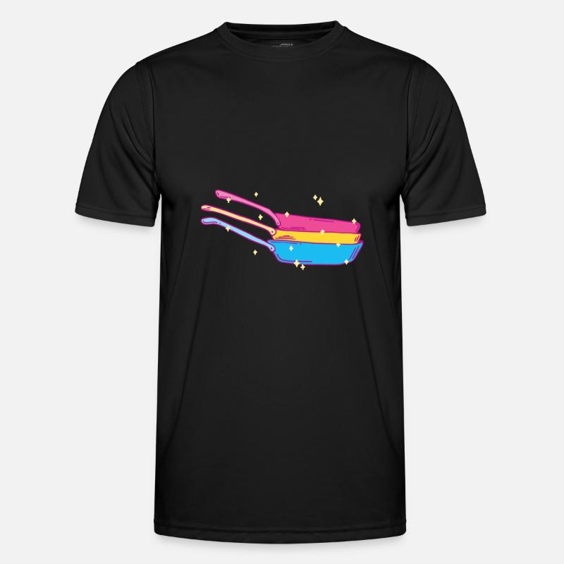 Kitchen pan stack Pansexual - Men's Functional T-Shirt - black