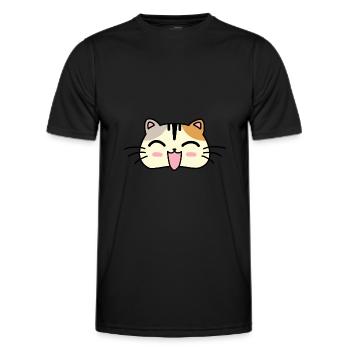 Cat face laughter - Men's Functional T-Shirt - black - Front - AI Model Male 178 dark (178cm)