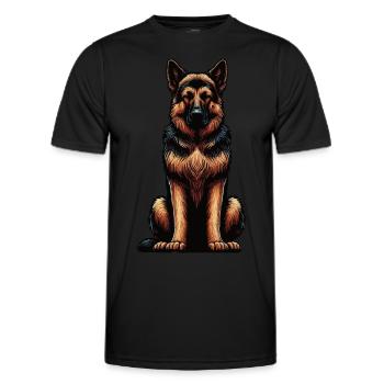 German Shepherd Shepherd Dogs Shepherd Dogs - Men's Functional T-Shirt - black - Front - AI Model Male 178 dark (178cm)