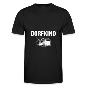 Dorfkind Bauernhof Landleben Dorf - Männer Funktions-T-Shirt - Schwarz - Vorne - AI Model Male 178 dark (178cm)