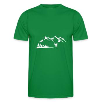 Moto montagnes forêt sport - T-shirt sport Homme - vert - Devant - AI Model Male 178 dark (178cm)