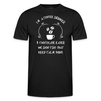 Café, expresso, café et chocolat - T-shirt sport Homme - noir - Devant - AI Model Male 178 dark (178cm)