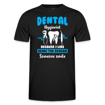 Dental Tooth Teeth - Men's Functional T-Shirt - black - Front - AI Model Male 178 dark (178cm)