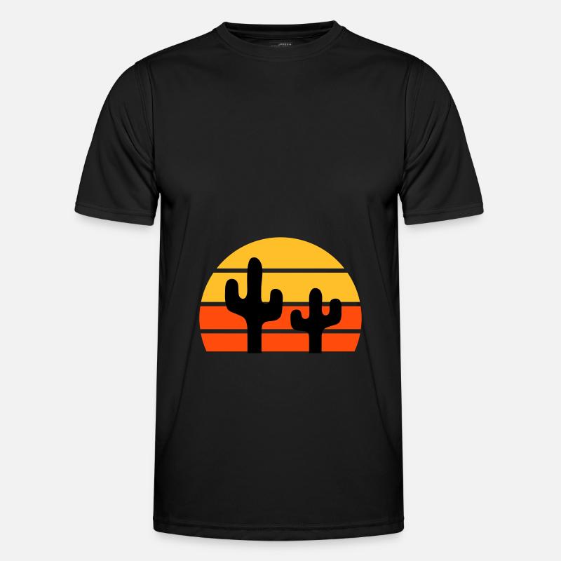 Two cacti in front of a half-sun Men's Functional T-Shirt