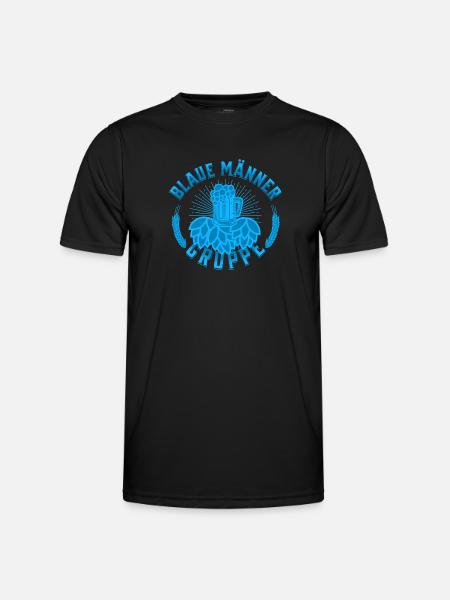 Blaue Männer Gruppe - Männer Funktions-T-Shirt - Schwarz
