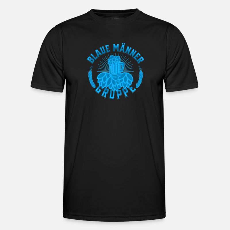Blaue Männer Gruppe Männer Funktions-T-Shirt