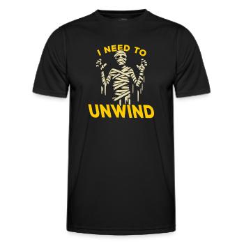 Entspannen Sie sich wie eine Mumie. - Männer Funktions-T-Shirt - Schwarz - Vorne - AI Model Male 178 dark (178cm)