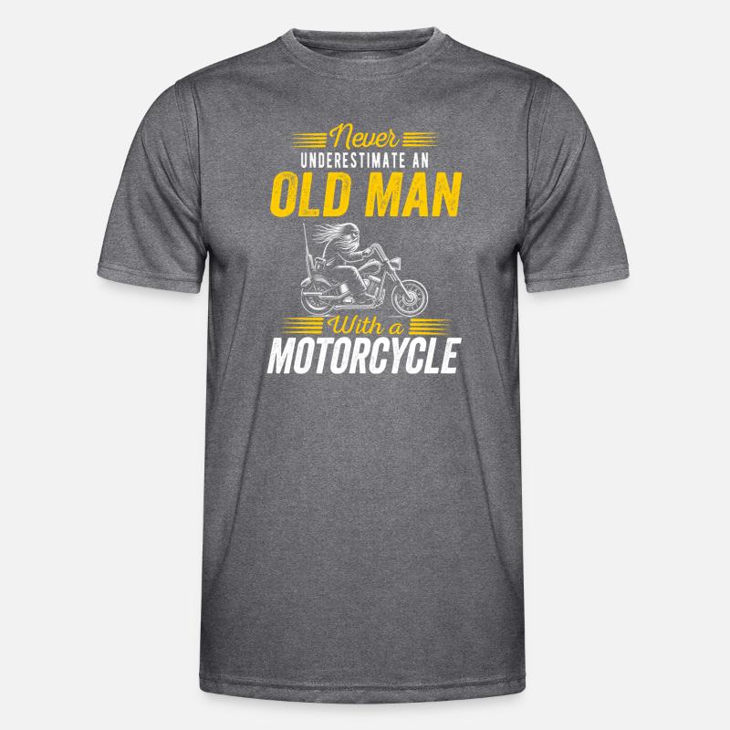 Never underestimate an old man with a motorcycle Männer Funktions-T-Shirt