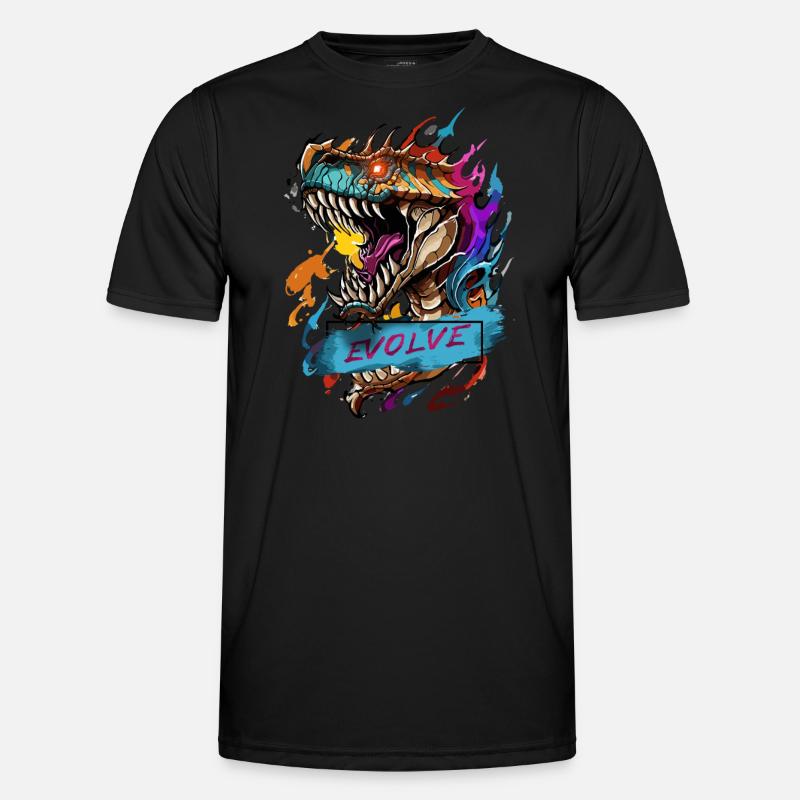 Roaring Evolution - Männer Funktions-T-Shirt - Schwarz