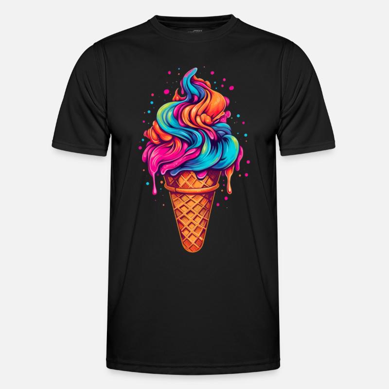 Retro Eiscream Eis Waffeleis für eine Eis Männer Funktions-T-Shirt